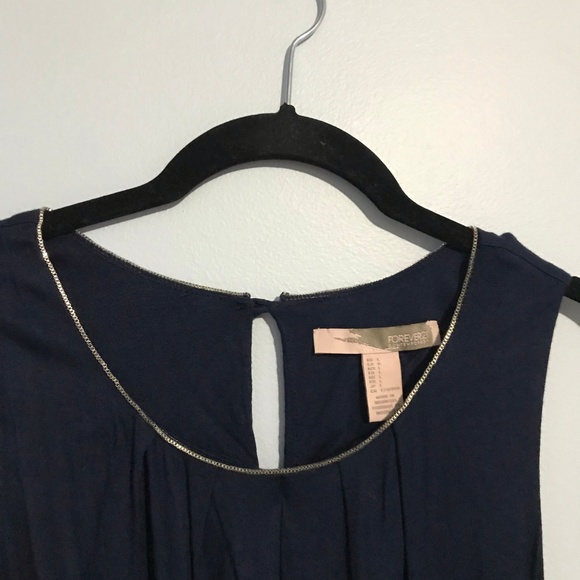 Forever 21 Navy Chain Neckline Top - Picture 3 of 4